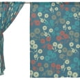 thumbnail image 3 of Coolnut Floral Flowers Sheer Gauze Door Curtain Window Curtain Drapes for Living Room Kids Bedroom Window Treatment Decor W55 x L78 In 2 Panels, 3 of 4