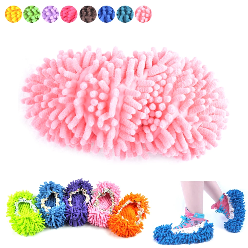 Washable Chenille Fibre House Floor Cleaning Dust Mop Slippers Foot ...
