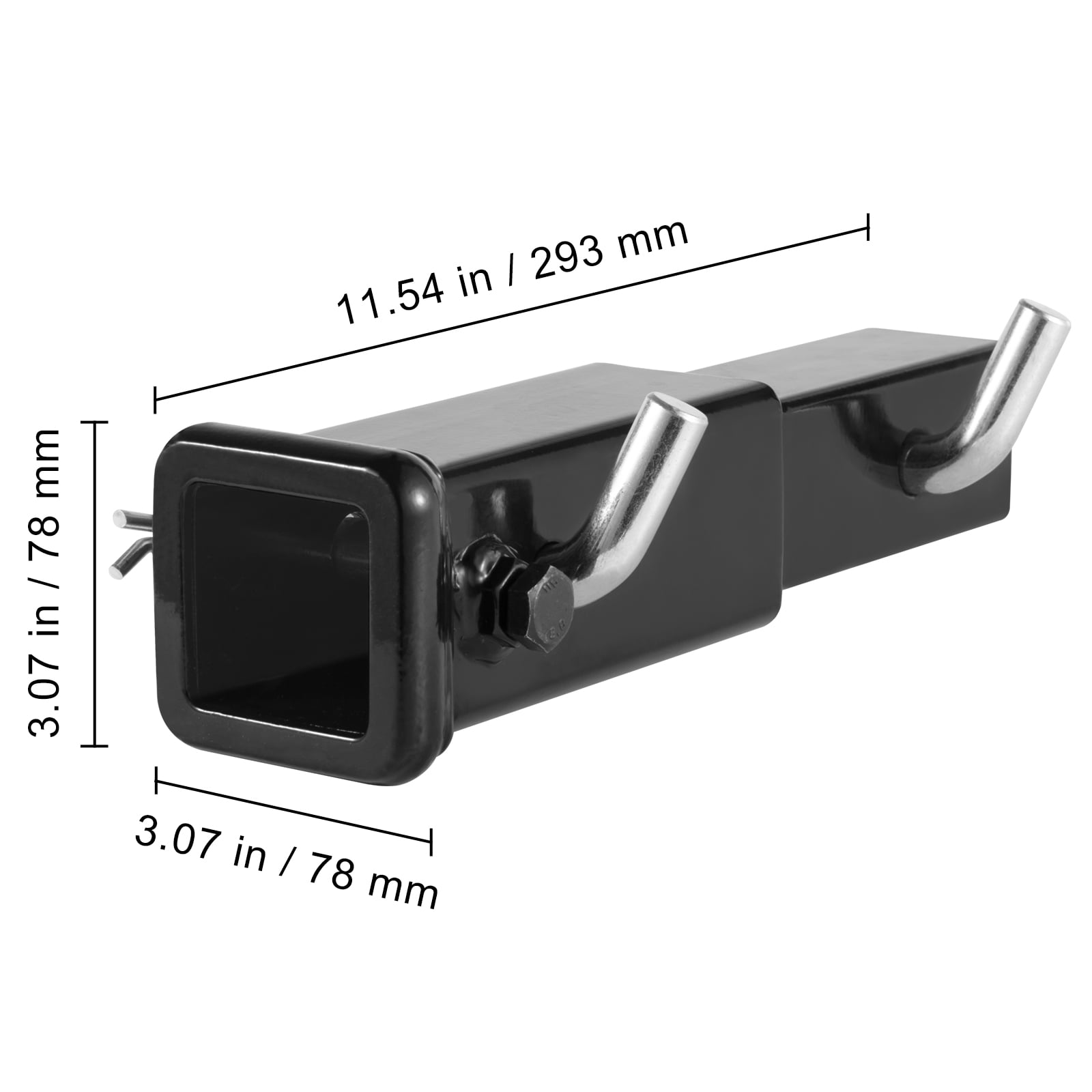 12" Trailer Hitch Extender - 5000 Lbs GTW, Fits 2" Receivers, Steel Construction 1 thumbnail image