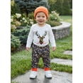 thumbnail image 3 of RUINIXCW Nebworn Baby Boy Girl Deer Hunting Outfit Infant Baby Girl Boy Clothes Deer Printed Long Sleeve Romper Top Camouflage Jogger Pants Hat Set, 3 of 10