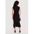 thumbnail image 3 of Women's Mock Neck Side Ruched Sleeveless Midi Dress, 3 of 3