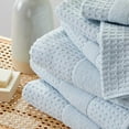 thumbnail image 5 of Market & Place 100% Cotton Waffle Weave 4-Piece Bath Towel Set, Spa Blue, 5 of 6
