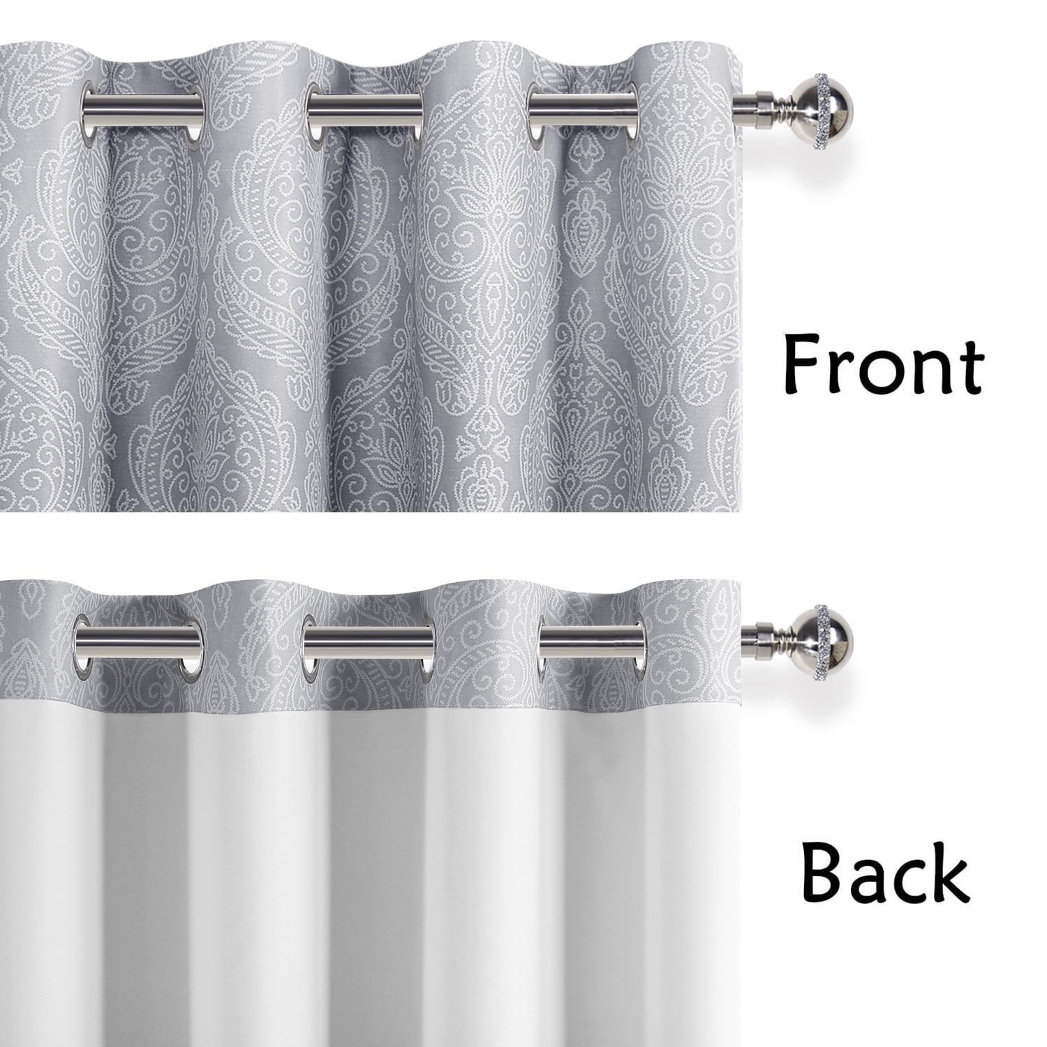 JIUZHEN Ombre Blackout Curtains 84 Inch - Gradient Thermal Insulated Room Darkening Drapes for Bedroom/Living Room, Set of 2 Panels, 52 x 84 Inch Length, Gray