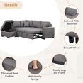 thumbnail image 5 of Harper & Bright Designs Pull Out Sofa Bed Sectional Sleeper Sofa, L Shape Corner Couch with Storage Ottoman, Hidden Arm and USB Charge for Living Room Apartment, Dark Gray, 5 of 9