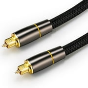 Digital Optical Audio Cable - [24K Gold-Plated, Ultra-Durable] Fiber Optic Toslink Male to Male Cord Optical Cables