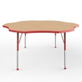 thumbnail image 3 of ECR4Kids 60in Flower Premium Thermo-Fused Adjustable Activity Table Maple/Red/Red - Standard Ball, 3 of 4