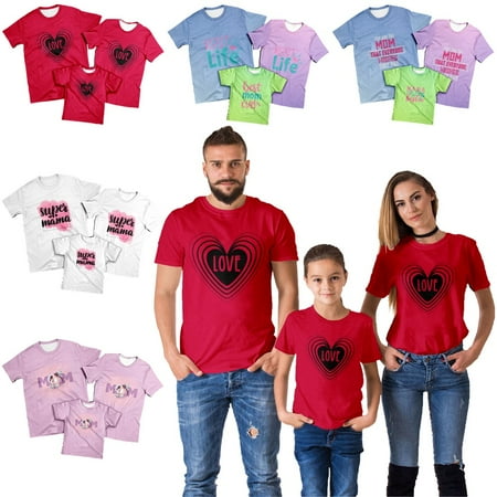 

Mother s Day Gift Family Matching Crewneck T-Shirt Summer Tshirts for Men Women