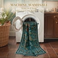 thumbnail image 6 of Moynesa Teal Large Area Rugs 8'x10', Botanical Floral Washable Rug for Living Room, Soft Rugs for Bedroom Non-Slip Ultra-Thin Modern Rug Dining Room Accent Carpet for Dorm Apartment, 6 of 7
