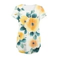 thumbnail image 5 of Youyipin Fashion Womens Summer Casual V- Neck Print Short Sleeve Top T-shirt Blouses, 5 of 6