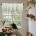 thumbnail image 6 of Sage Green Kitchen Valances for Windows 42x12 Inch Kitchen Curtains Valances Rod Pocket Floral Stripe Gradient Simple Branch Texture Bathroom Window Valances for Window Treatment Decor, 6 of 6