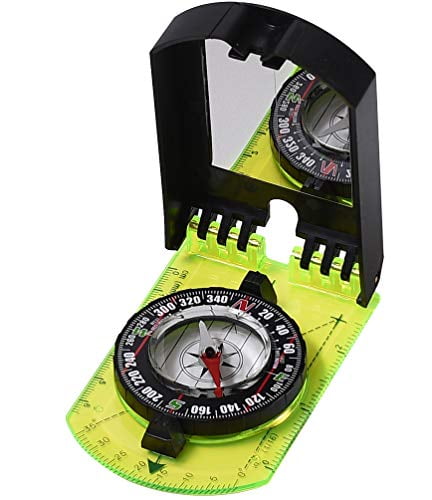 Map Compass Foldable Multifunctional Map Compass Transparent Acrylic Outdoors Tool for Camping Hiking Backpacking and Outdoor Survival 