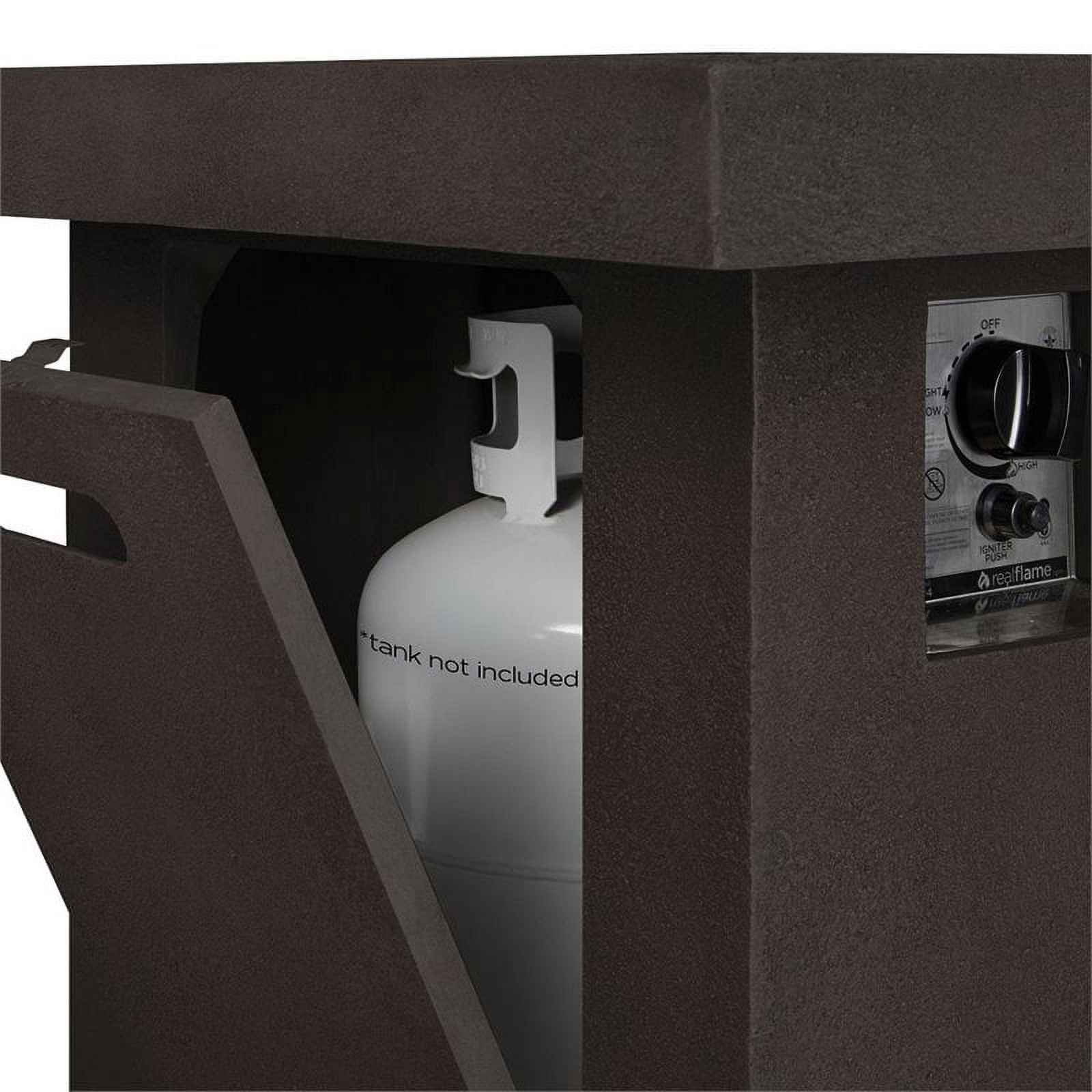 Ventura Rectangle Propane Chat Height Fire Table in Kodiak Brown with Natural Gas Conversion kit by Real Flame