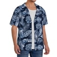 thumbnail image 2 of Pofeuu Tropical Leaves Print Mens Casual Short Sleeve Shirts Beach Summer Spread Collar Pocket Tops Men's Casual Short-sleeved Shirt-Medium, 2 of 5