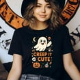 thumbnail image 3 of Creep It Cute Shirt | Funny Ghost Graphic Tee | Unisex Casual T-Shirt, White, Size S, 3 of 6