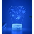 thumbnail image 1 of Night Light I Loves Yous LED 3D que cambia de color para niños, 1 of 2