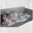 thumbnail image 5 of Mermaid Soft Flannel Fleece Throw Blanket, Cartoon of Underwater Couple with Fish Tails, Cozy Plush for Indoor and Outdoor Use, 50" x 60", Lilac Baby Blue, by Ambesonne, 5 of 5