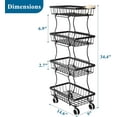 thumbnail image 3 of Fruit Basket Kitchen Pantry Organizers and Storage - 4 Tier Stackable Metal Wire Basket Stand for Fruit Vegetable Snacks Jars Bins Containers Organization, Black, 3 of 14