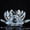 D001- Blue, variant on Lotus Flower Decor, Crystal Decor, 6cm, Light Blue Faceted Sculpting, Living Room Display, Tabletop Placement, 1 Pc