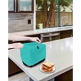thumbnail image 4 of Turquoise Toaster Cover 2 Slice, Modern Pure Turquoise Dustproof Bread Machine Oven Cover with Storage Pockets, Fits Most Kitchen Toasters Protector, 4 of 5
