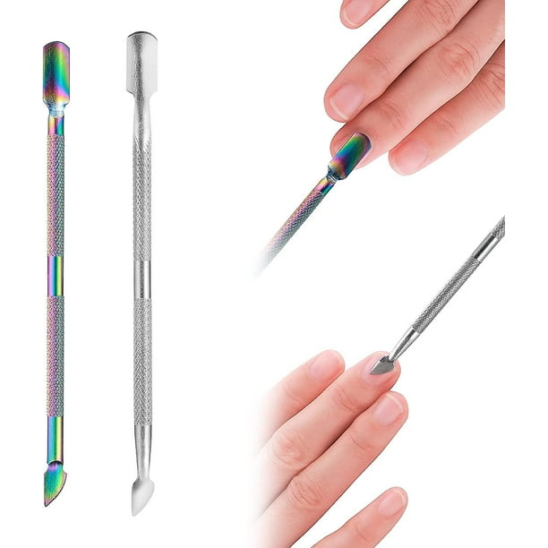 Stainless Steel Cuticle Pusher Tool Nail Polish Nail Art Remover Tools Nail Scraper For Professional Uv Gel Nail Cuticle Cleaner Fingernails And Toena
