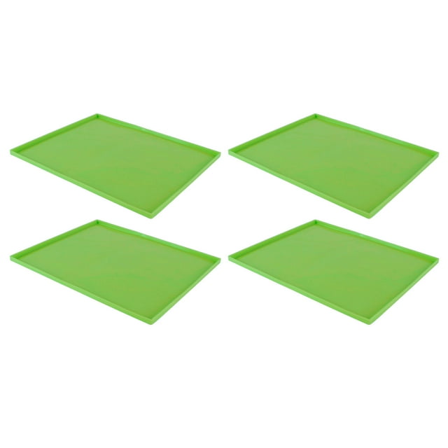 Silicone Dehydrator Mats, Easy To Clean Dehydrator Sheets With Edges For Biscuits For Fruit Rolls For Vegetables Green