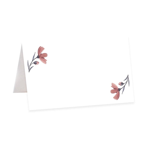 Koyal Wholesale Spring Mauve Daisies Table Tent Place Cards for Wedding Party Tables, Seating Name Place Cards, 56 Pack