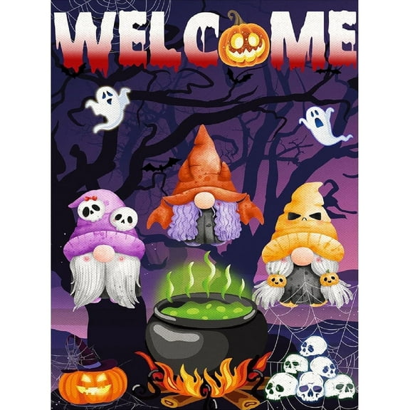 5D DIY Diamond Art Kits for Adults Beginners,Pumpkin Gnome Full Drill Diamond Dots Gem Art,Home Wall Decor 11.8x15.8inches.