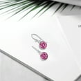 thumbnail image 4 of Gem Stone King 925 Sterling Silver Earrings Pink Moissanite Created Sapphire (1.62 Cttw, Round 6MM), 4 of 4