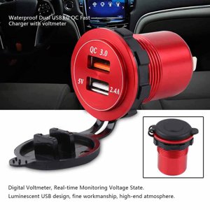 Voiture USB Chargeur, Étanche double USB3.0 QC Double USB Adaptateur de chargeur de voiture de type Next-Gen