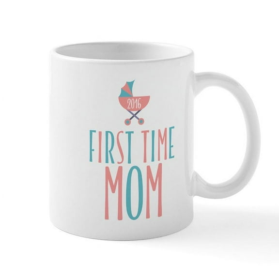 CafePress - First Time Mom Neutral Mug - 11 oz Ceramic Mug - Novelty Coffee Tea Cup