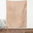 thumbnail image 4 of Ambesonne Geometric Fabric by the Yard Upholstery, Symmetric Grid Triangles, 2 Yards, Ivory and Dark Coral, 4 of 5