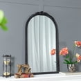 thumbnail image 6 of A&B Home Arched Vertical Mirror - Wall Mirror with Hand Carved Rose Antique Mirror Frame, 23" x 42" Arch Mirror for Bathroom Living Room Bedroom, Mid Century Modern Decor, Black, 6 of 10