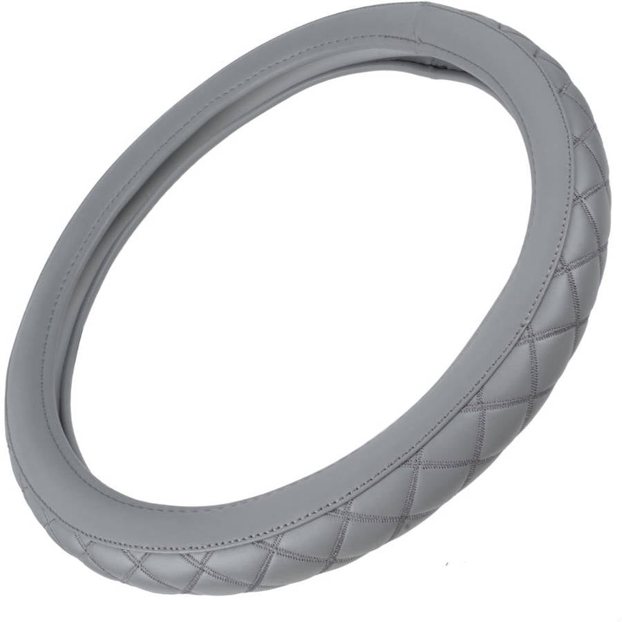 BDK Quilted Diamond Car Steering Wheel Cover, 100 Percent Odorless