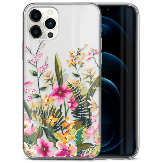Case Yard iPhone-12-Pro-Max Case Clear Soft & Flexible TPU Ultra Low Profile Slim Fit Thin Shockproof Transparent Bumper Protective Cover Drop Protective Cell Phone Cases (Blossom Flower)