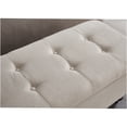 thumbnail image 6 of JERFIT 59 Inch Upholstered Storage Bench, Ottoman Footrest with Hidden Compartment for Bedroom, Living Room, Beige Linen, 6 of 9