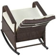 thumbnail image 4 of Spaco PE Rattan Rocking Recliner with Footrest, Rocking Chair for Outdoor, Beige, 4 of 11