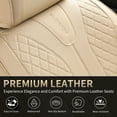 thumbnail image 5 of Florich Front Car Seat Covers, Premium Faux Leather Seat Protectors, Breathable Material Cushions Universal Fit for Most Cars, Beige, 5 of 7
