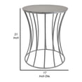 thumbnail image 3 of Ema 21 Inch Plant Stand - Round Top - Slatted Geometric Frame - Silver Finish, 3 of 5