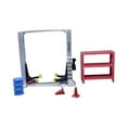 thumbnail image 2 of Runquan 1/64 Diorama Car Garage Architecture Model Furniture 5Pcs/Set Model Workshop Argent Lift, 2 of 8