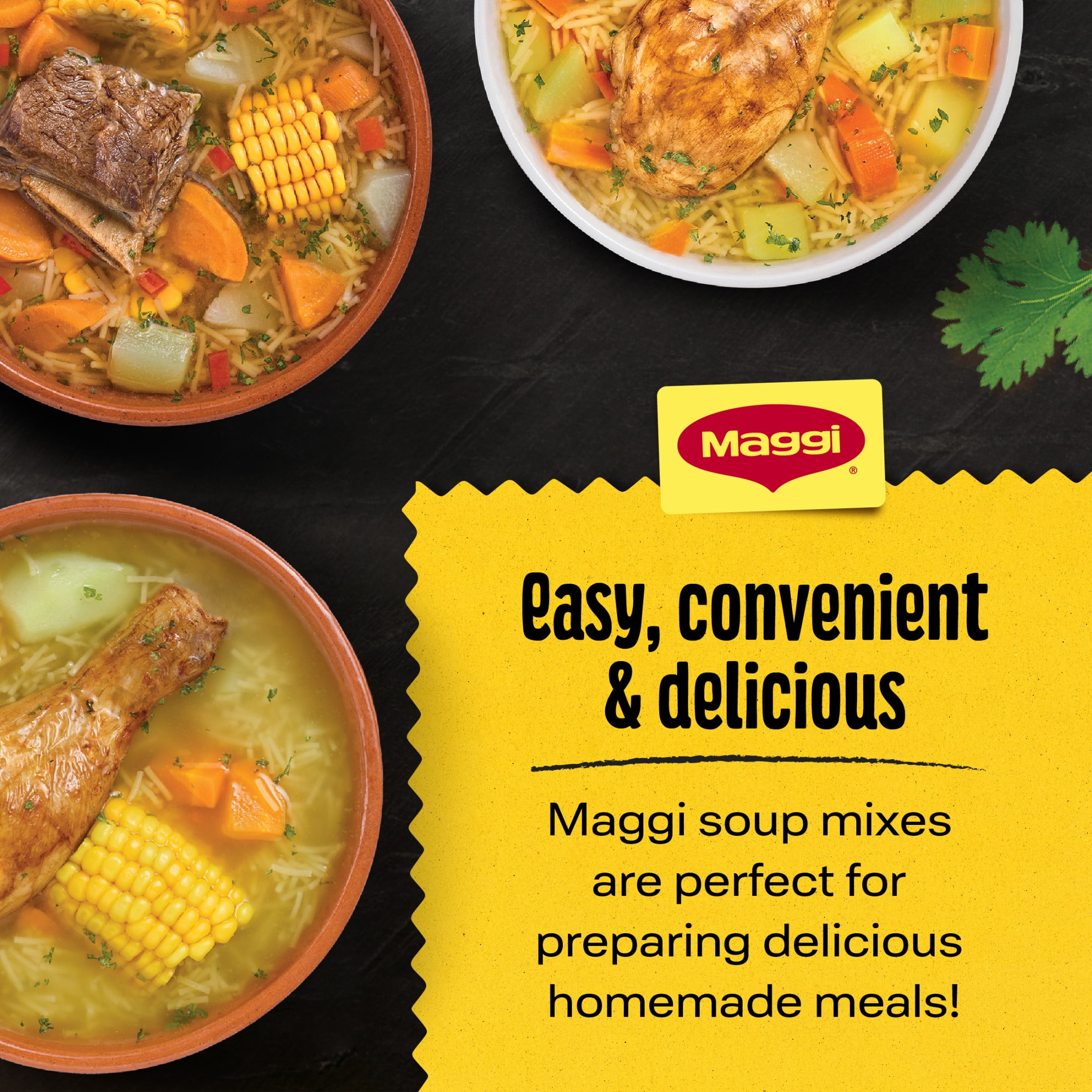 (24 pack) Maggi Sopa Sabor A Pollo Con Arroz Chicken Flavored Rice Soup Mix, Instant Soup Packets 1.94 oz