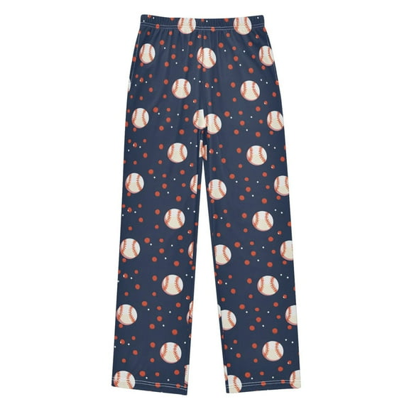 ALAZA Pajama Pants Baseball and Dots Pj Bottoms Sleepwear Lounge with Pockets M