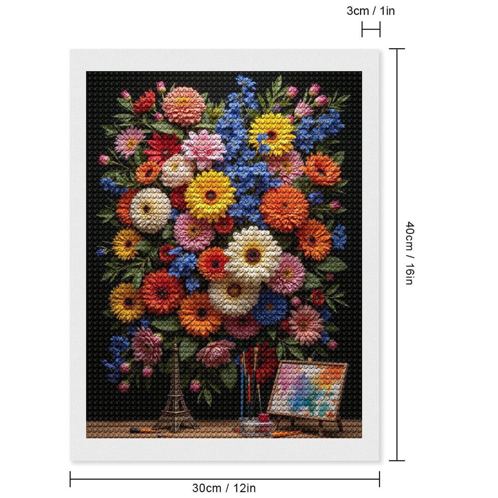 Diamond Art Kits for Adults, Colorful Floral Art Tools Canvas 5D Diamond Painting Kits for Adults Beginners, DIY Full Drill Diamond Painting, Gem Art and Crafts 12x16