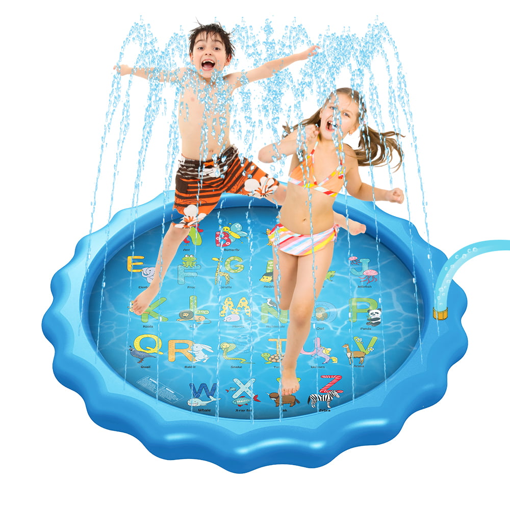 Blue BATTOP Splash Play Mat 68in-Diameter Outdoor Water Play Sprinklers Summer Fun Backyard Play for Infants Toddlers and Kids