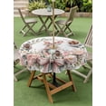 thumbnail image 3 of Easter Bunny Outdoor Tablecloth - 60 Inch Round Dining Table Cover, Cute Rabbit Rose Floral Pastoral Leaves Plants Waterproof Outdoor Table Cloth with Umbrella Hole & Zipper for Picnic/Patio/Party, 3 of 7