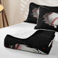 thumbnail image 4 of Erosebridal Splatter Baseball Quilt Full, Eat Sleep Sports Icon Full Bedspread Sets for Boys and Girls, 3pcs, 4 of 7