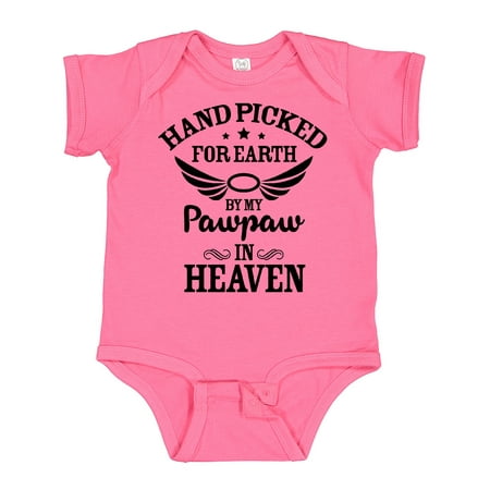 

Inktastic Handpicked for Earth by My Pawpaw in Heaven with Angel Wings Gift Baby Boy or Baby Girl Bodysuit