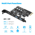 thumbnail image 2 of 4 Ports PCIE to USB 3.0 Expansion Card PCI Adapter Card for Desktop PC , Support WindowsXP/7/8/10, 2 of 6