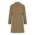 thumbnail image 4 of Women's Winter Casual Pea Coat Wool Blend Stand Collar Single Thicken Jackets Long Cardigan Loose Fit Trench Overcoat, 4 of 5