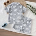 thumbnail image 6 of ANINEO Boys Summer Outfit Sets Dinosaur Print Short Sleeve Lapel Shirt And Shorts Beach Style Casual Play For Toddler Kids Trendy Child Clothing Sets, 6 of 9