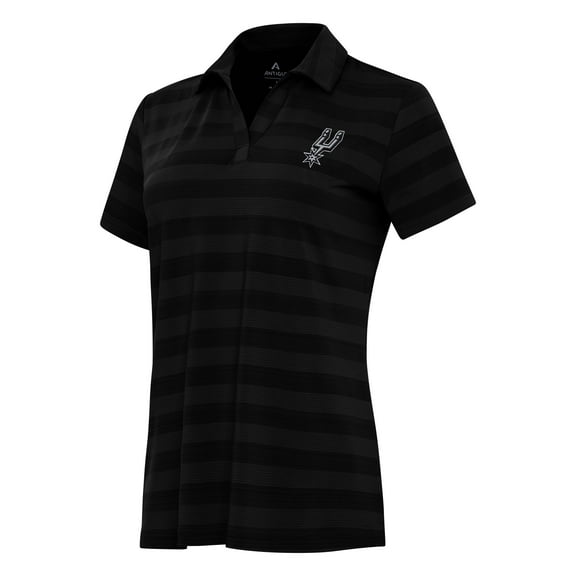 Women's Antigua Black San Antonio Spurs Tunnel Polo